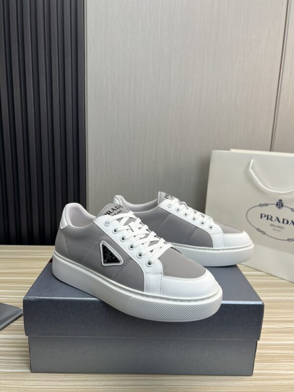 Prada Grey and White Chunky Low-Top Casual Sneaker