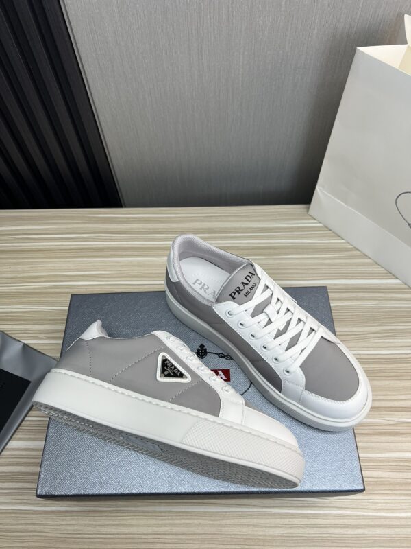 Prada Grey and White Chunky Low-Top Casual Sneaker