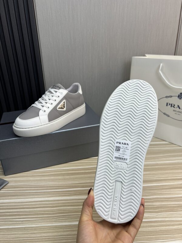 Prada Grey and White Chunky Low-Top Casual Sneaker