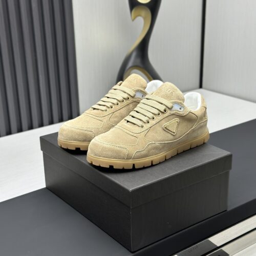 sy_no_61598B76A99B4A2C81CDF315858BD707_0 Prada Sand Suede Gold-Triangle Hiking Sneaker