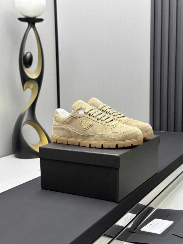 sy_no_61598B76A99B4A2C81CDF315858BD707_1 Prada Sand Suede Gold-Triangle Hiking Sneaker