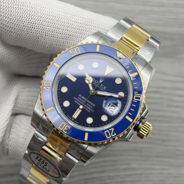 Rolex automatic mechanical movement 300 meter waterproof men's watch Swiss watch 40mm blue dial gold steel case