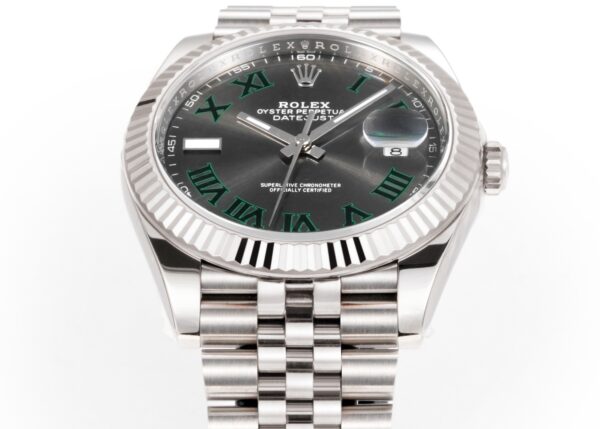 Rolex Dog Tooth Ring Diary Series Green Luo Automatic Mechanical Movement 100m Waterproof Day Display Large Calendar Men's Watch Swiss Watch 41mm