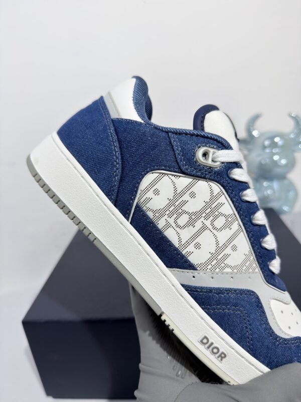 sy_no_62E0172D7F0A063FB54223314E7846E2_4 Dior Blue Denim White Rhinestone Logo Low Sneaker