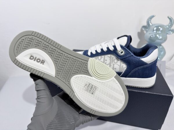 sy_no_62E0172D7F0A063FB54223314E7846E2_5 Dior Blue Denim White Rhinestone Logo Low Sneaker