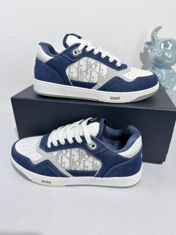 sy_no_62E0172D7F0A063FB54223314E7846E2_8 Dior Blue Denim White Rhinestone Logo Low Sneaker
