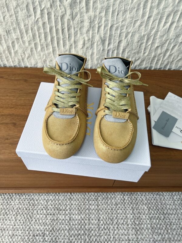 Dior Golden Suede Mid-Top Lace-Up Sneaker
