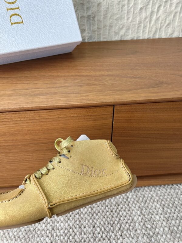Dior Golden Suede Mid-Top Lace-Up Sneaker