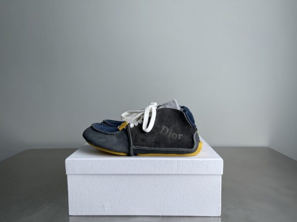 Dior Grey-Navy Suede Mesh Mid-Top Sneaker