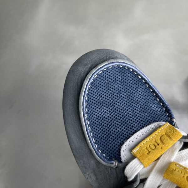 Dior Grey-Navy Suede Mesh Mid-Top Sneaker