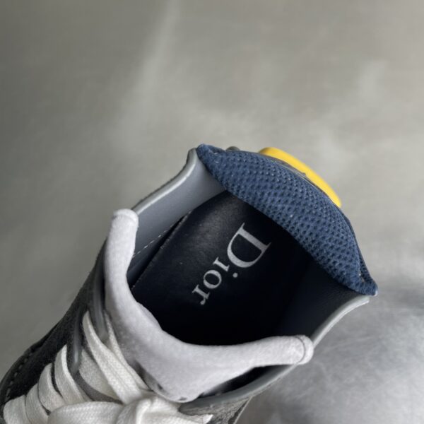 Dior Grey-Navy Suede Mesh Mid-Top Sneaker