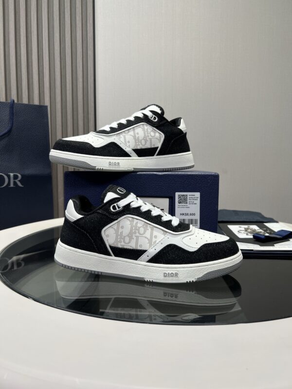 sy_no_636646FE9A6372937FDCA20C5468346D_0 Dior Black Denim White Crystal Logo Low Sneaker