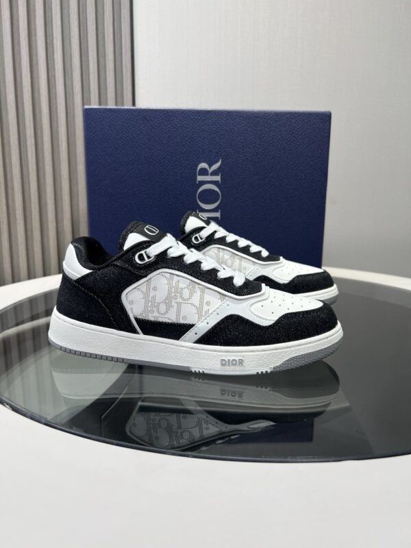 sy_no_636646FE9A6372937FDCA20C5468346D_5 Dior Black Denim White Crystal Logo Low Sneaker