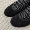 Chanel Black Suede and Knit Slip-On Low-Top Sneaker with Speckled Laces and CC Logo