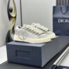 Dior Grey Suede Oblique Jacquard Beige Thick Lace Low-Top Sneaker