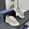 Dior Grey Suede Oblique Jacquard Beige Thick Lace Low-Top Sneaker