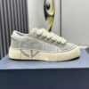 Dior Grey Suede Oblique Jacquard Beige Thick Lace Low-Top Sneaker