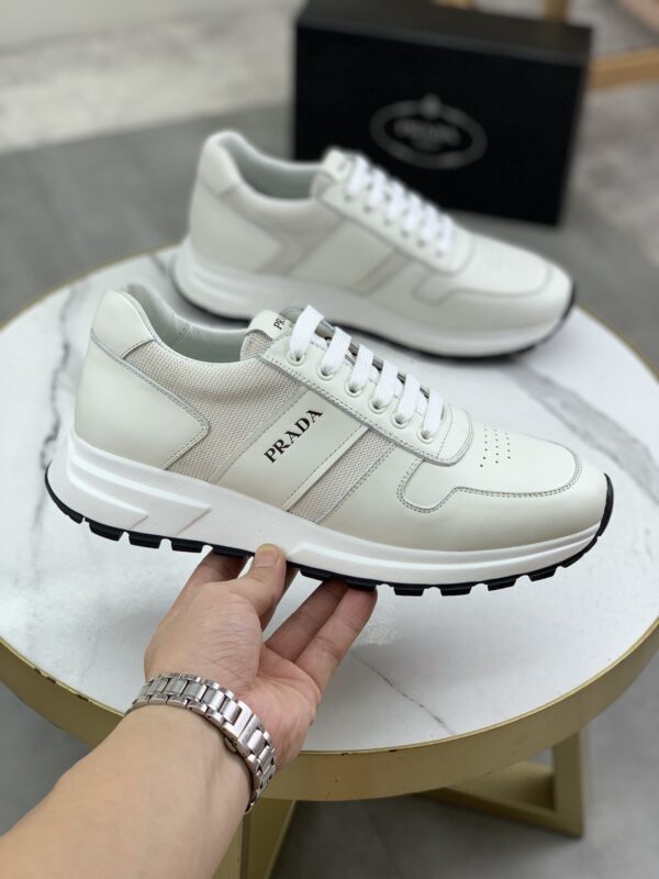 sy_no_6718CC9728BE8F3F6D7BD3F93117451A_2 Prada Off-White Leather Mesh Retro Running Sneaker