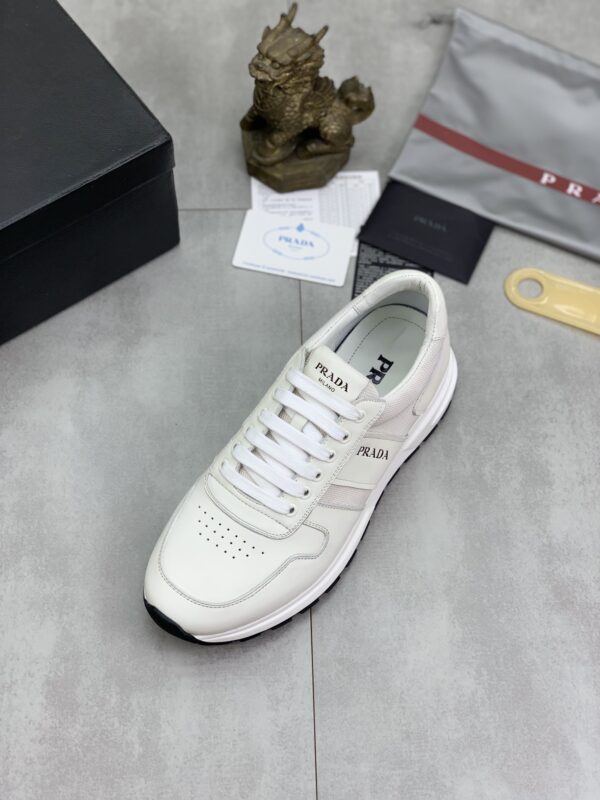 sy_no_6718CC9728BE8F3F6D7BD3F93117451A_3 Prada Off-White Leather Mesh Retro Running Sneaker