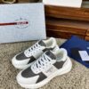 sy_no_67CFDDA6DA2DF1E67CD827184E08E911_1 Prada White Grey Leather Triangle Chunky Sneaker