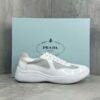 Prada America's Cup White Patent Mesh Sneaker
