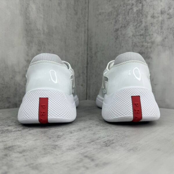 Prada America's Cup White Patent Mesh Sneaker