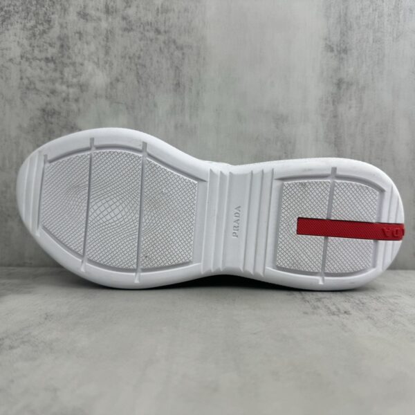 Prada America's Cup White Patent Mesh Sneaker