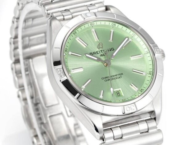 sy_no_69DFC86C71CA319DD27612A30A754BA6_0 BREITLING Breitling Mechanical Timing Series Automatic Mechanical Movement Green Dial Stainless Steel Strap