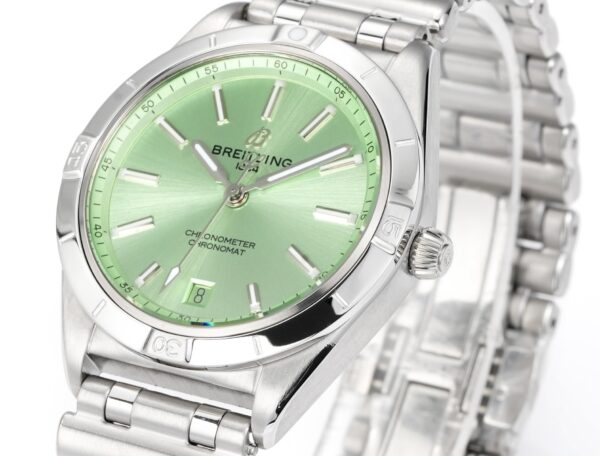 sy_no_69DFC86C71CA319DD27612A30A754BA6_2 BREITLING Breitling Mechanical Timing Series Automatic Mechanical Movement Green Dial Stainless Steel Strap