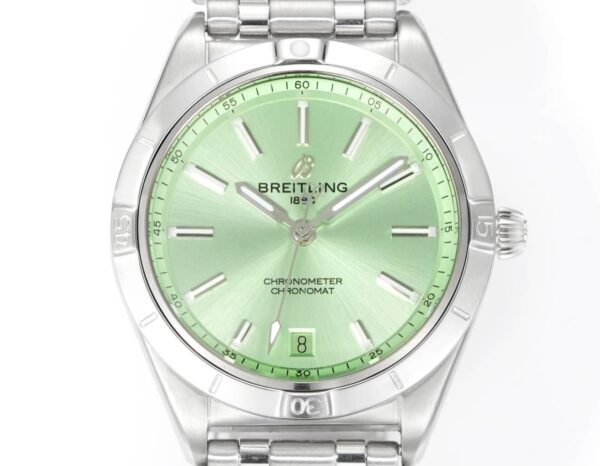 sy_no_69DFC86C71CA319DD27612A30A754BA6_3 BREITLING Breitling Mechanical Timing Series Automatic Mechanical Movement Green Dial Stainless Steel Strap