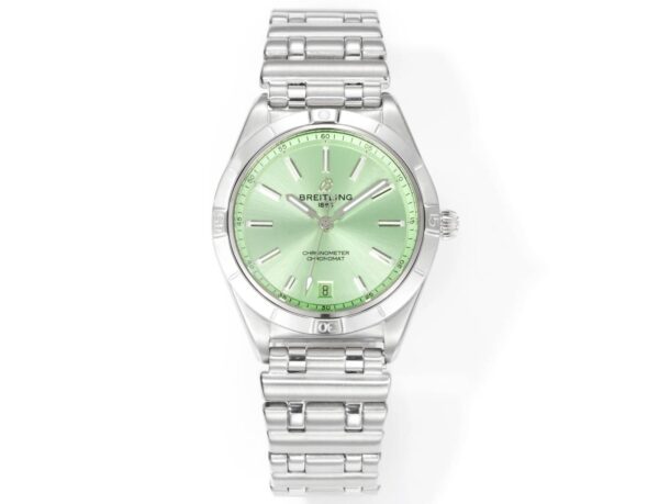 sy_no_69DFC86C71CA319DD27612A30A754BA6_4 BREITLING Breitling Mechanical Timing Series Automatic Mechanical Movement Green Dial Stainless Steel Strap