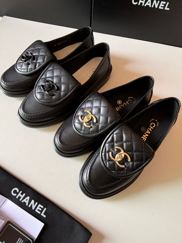 Chanel Black Quilted Turn-Lock Loafer Black-Quilted-Loafer