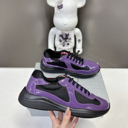 sy_no_6AB2798CDD8E043C7787D332D580B5F3_0 Prada America's Cup Purple Patent Mesh Sneaker