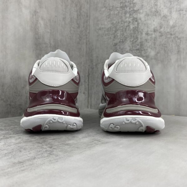 sy_no_6AFEC2BE11C090E22E2D8A770D0B6E8D_4 Gucci Re-Web / Chunky Technical Sneaker in Burgundy & Grey with Web Stripe