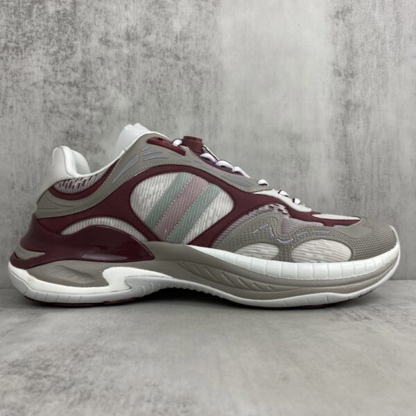 sy_no_6AFEC2BE11C090E22E2D8A770D0B6E8D_5 Gucci Re-Web / Chunky Technical Sneaker in Burgundy & Grey with Web Stripe