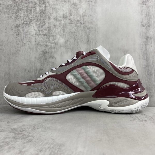 sy_no_6AFEC2BE11C090E22E2D8A770D0B6E8D_6 Gucci Re-Web / Chunky Technical Sneaker in Burgundy & Grey with Web Stripe