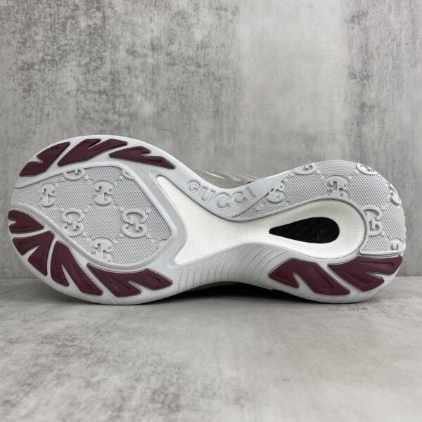 sy_no_6AFEC2BE11C090E22E2D8A770D0B6E8D_7 Gucci Re-Web / Chunky Technical Sneaker in Burgundy & Grey with Web Stripe