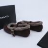 Chanel Fur-Trim Mary Jane Dark-Brown