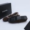 Chanel Fur-Trim Mary Jane Dark-Brown