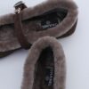 Chanel Fur-Trim Mary Jane Dark-Brown