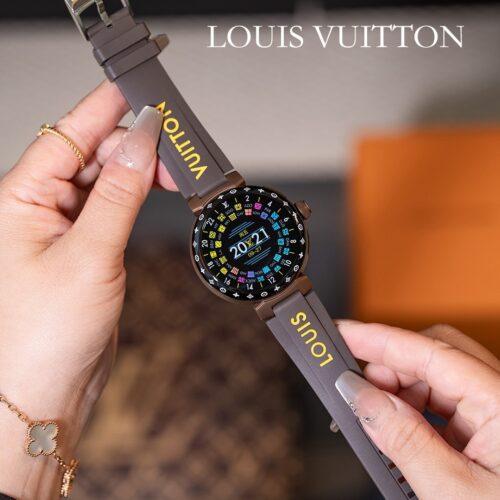 sy_no_6B96F6DBD2F4F7B506DFDC55C99550DC_0 LOUIS VUITTON TAMBOUR HORIZON LIGHT UP Series QAD02Z Smart Watch LV Printed Full Touch Screen Fashion Item