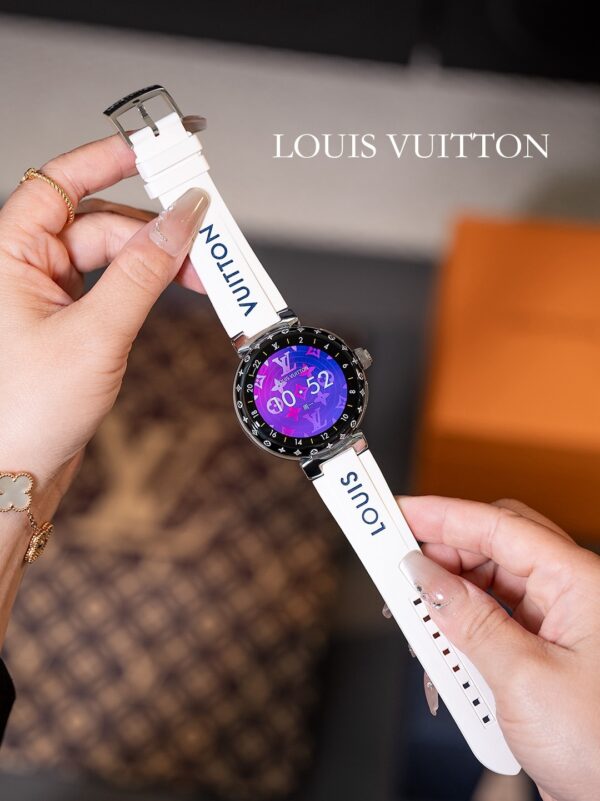 LOUIS VUITTON TAMBOUR HORIZON LIGHT UP Series QAD02Z Smart Watch LV Printed Full Touch Screen Fashion Item