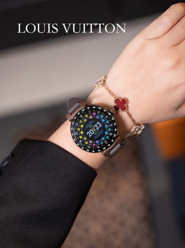 LOUIS VUITTON TAMBOUR HORIZON LIGHT UP Series QAD02Z Smart Watch LV Printed Full Touch Screen Fashion Item