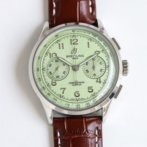 BREITLING Centennial Lingpuya Series Manual Mechanical Movement 100m Waterproof Men's Watch Swiss Watch Green Dial Stainless Steel Case
