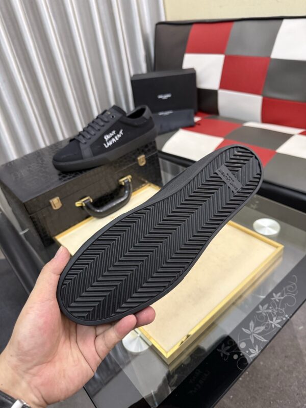 sy_no_6C51ED5EED222FD6CE656DBC0B41F7FE_8 Saint Laurent Black Canvas Black Leather Low-Top Sneaker