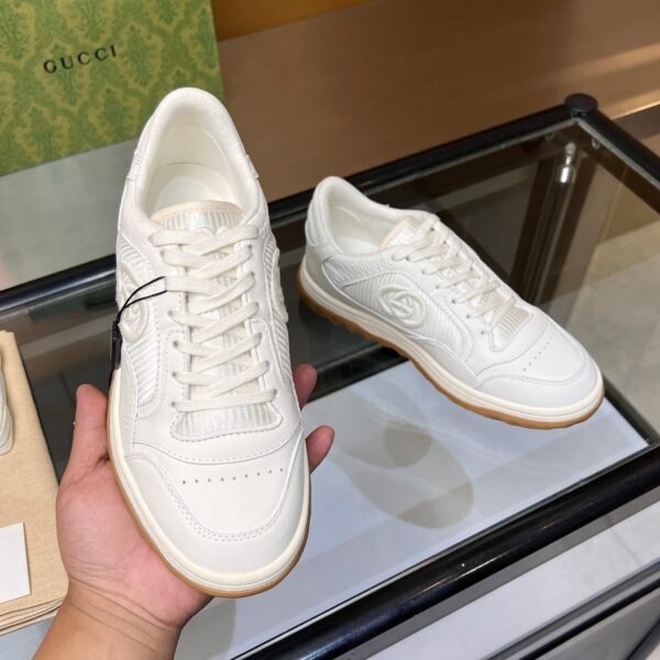 sy_no_6DFB292A4208C0E260974322100FD4FC_2 Gucci All-White MAC8 Sneaker with Interlocking G Logo and Gum Sole