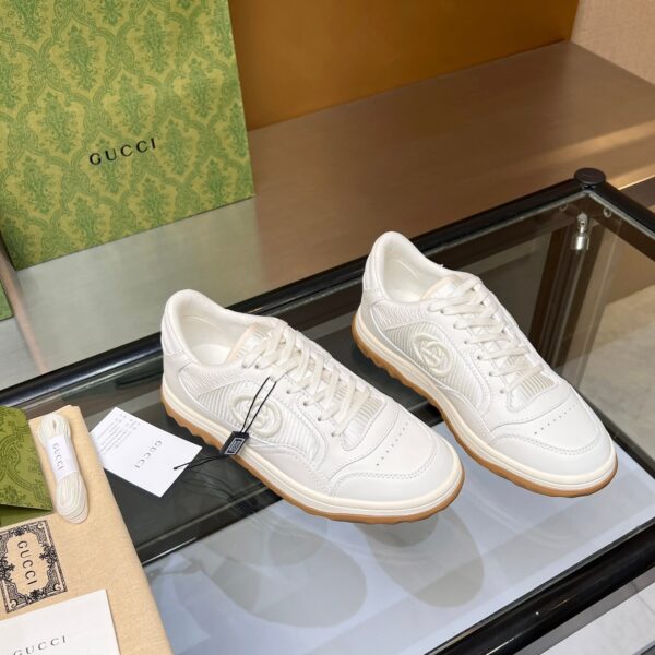sy_no_6DFB292A4208C0E260974322100FD4FC_3 Gucci All-White MAC8 Sneaker with Interlocking G Logo and Gum Sole
