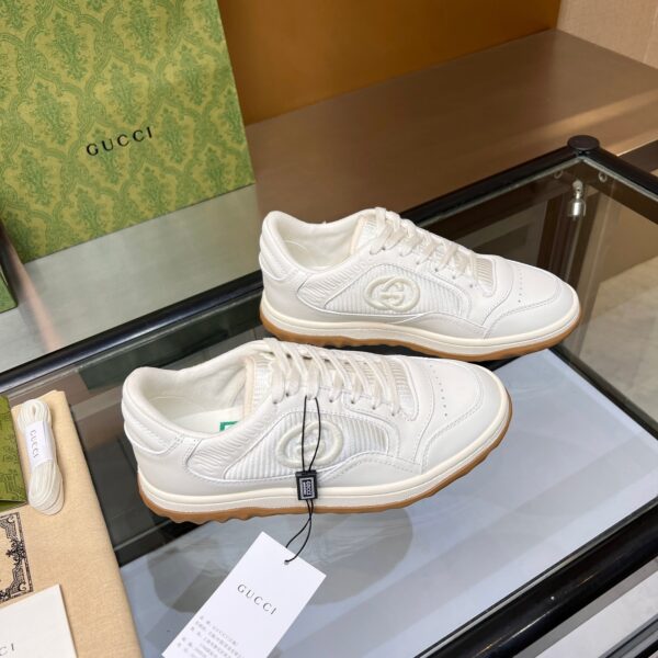 sy_no_6DFB292A4208C0E260974322100FD4FC_5 Gucci All-White MAC8 Sneaker with Interlocking G Logo and Gum Sole