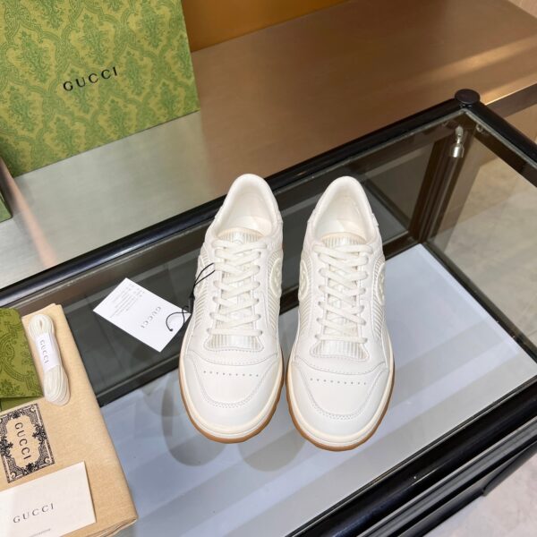 sy_no_6DFB292A4208C0E260974322100FD4FC_6 Gucci All-White MAC8 Sneaker with Interlocking G Logo and Gum Sole