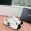 sy_no_6E51CCF1294369F6EDA2B6C5534073EB_2 Chanel White & Black Cap-Toe Low-Top Sneaker with Suede Detailing